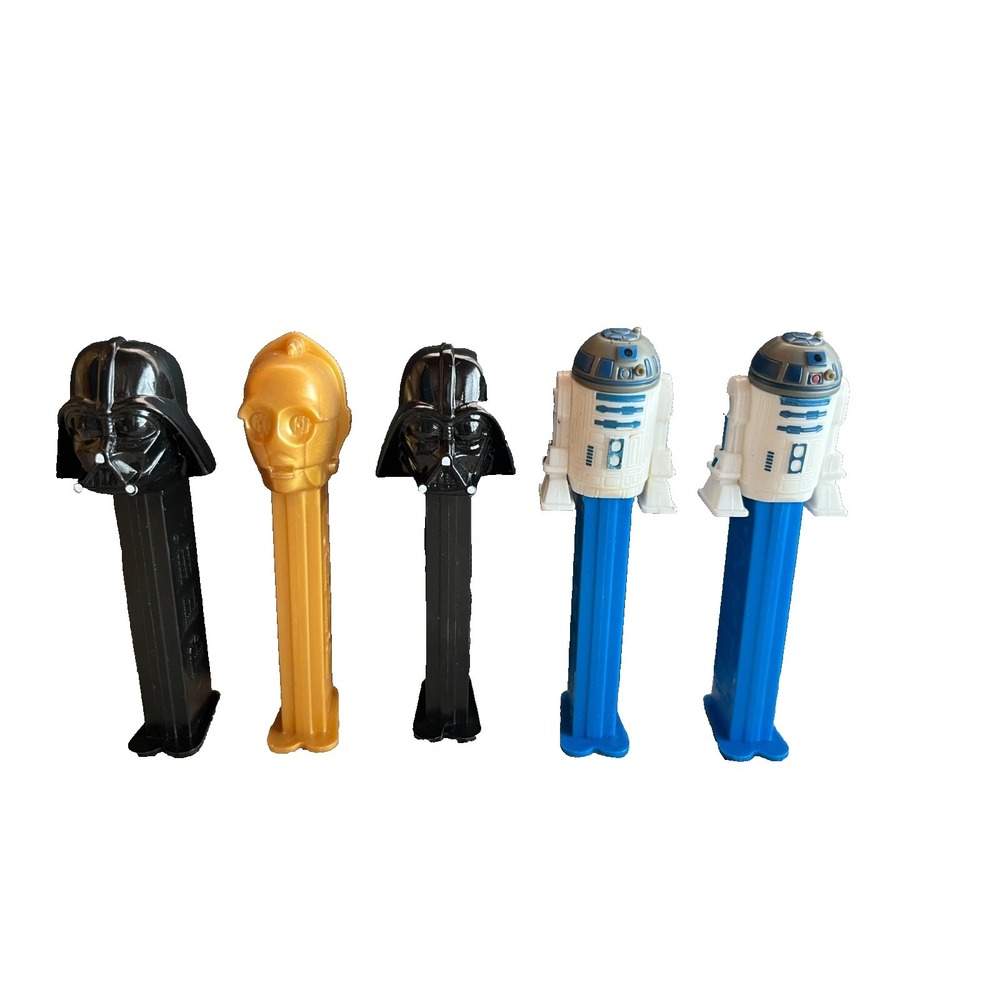 Star Wars PEZ Dispensers Lot of 5 Darth Vader C3PO R2-D2 Collectible Candy Toys